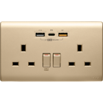 M2K PD202AP5-CG 5.7A 雙位 PD/QC USB 電掣插座 (金色)